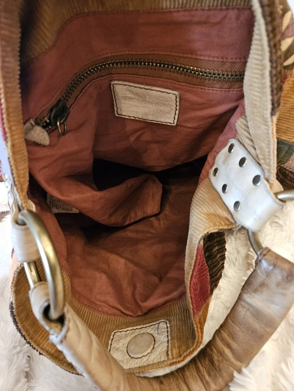 Vintage✨️Lucky Brand Patchwork Multicolor Hobo Bag